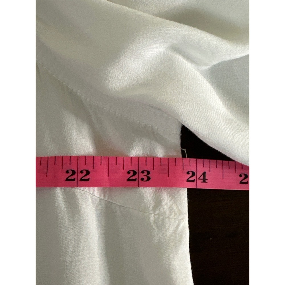Casa Cabana‎ White Button Down Shirt Roll Tab Sleeve Pocket Detail Women's 1X - Picture 7 of 8